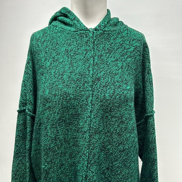 T Alexander Wang Hooded Knit Wool Sweater Oversized Green Black Women's Size XS - Picture 2 of 7